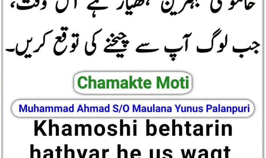Khamoshi behtarin hathyar…